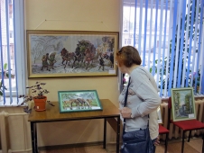 Вера Алексеевна Кирюхина - выставка вышитых картин в библиотеке