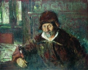 И. Е. Репин. «Автопортрет». Линолеум, масло. 1920